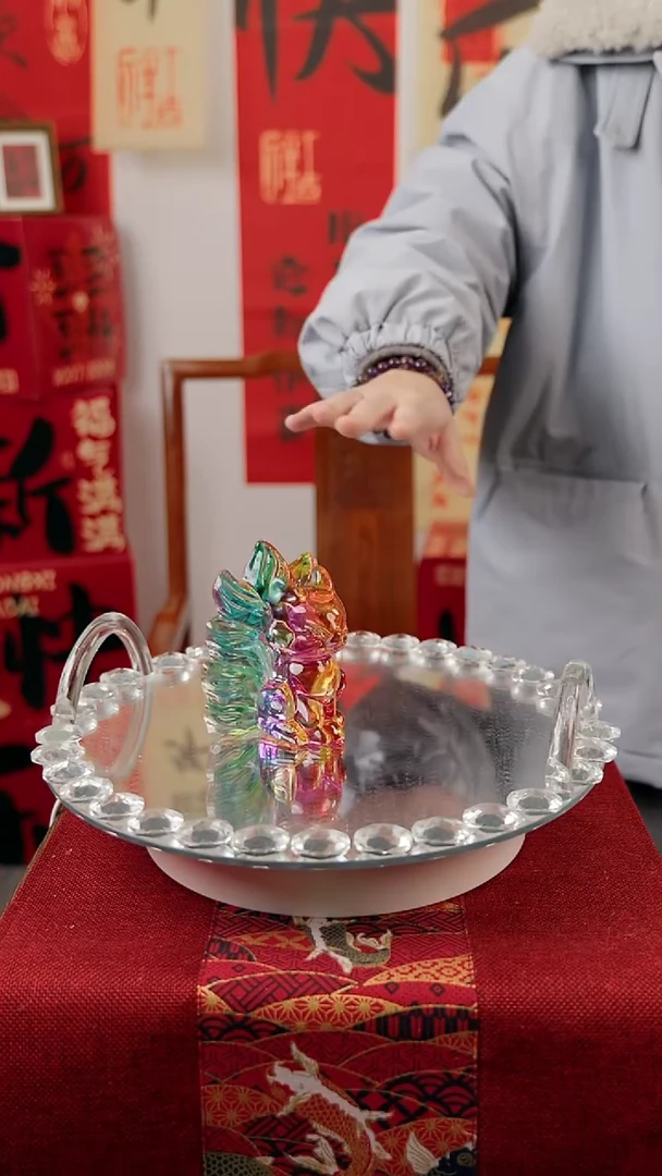 【闪购商品】琉璃炫彩大九尾摆件