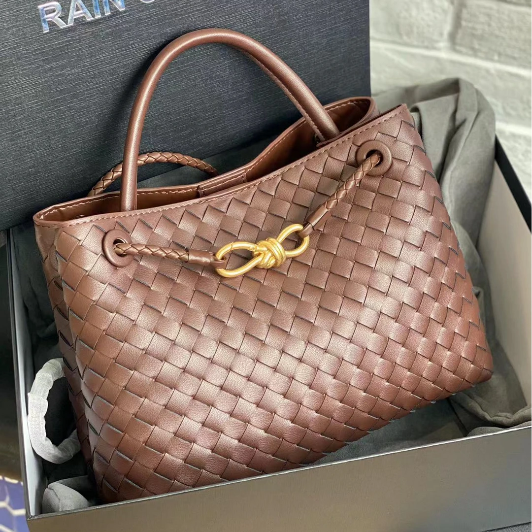 【RAIN·CUN】轻奢设计感时尚编织手提托特包 XKY-6816-巧克力