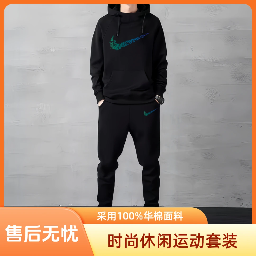 正品奥莱秋季束脚裤春男士外套春秋男装套装休闲运动套装宽松潮流