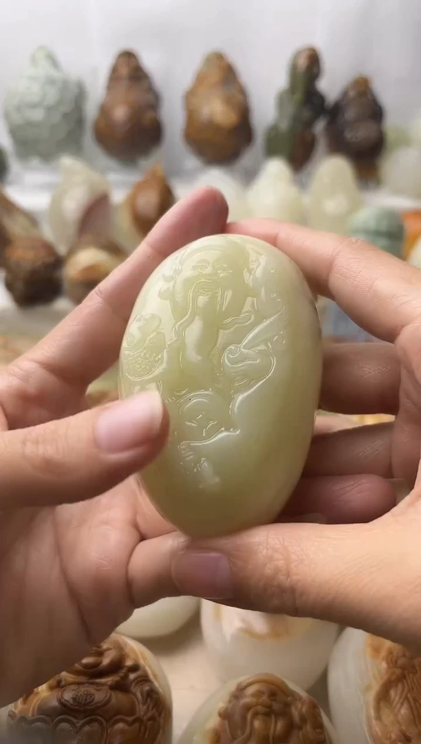 石材古青石棉纹正常不退换财神