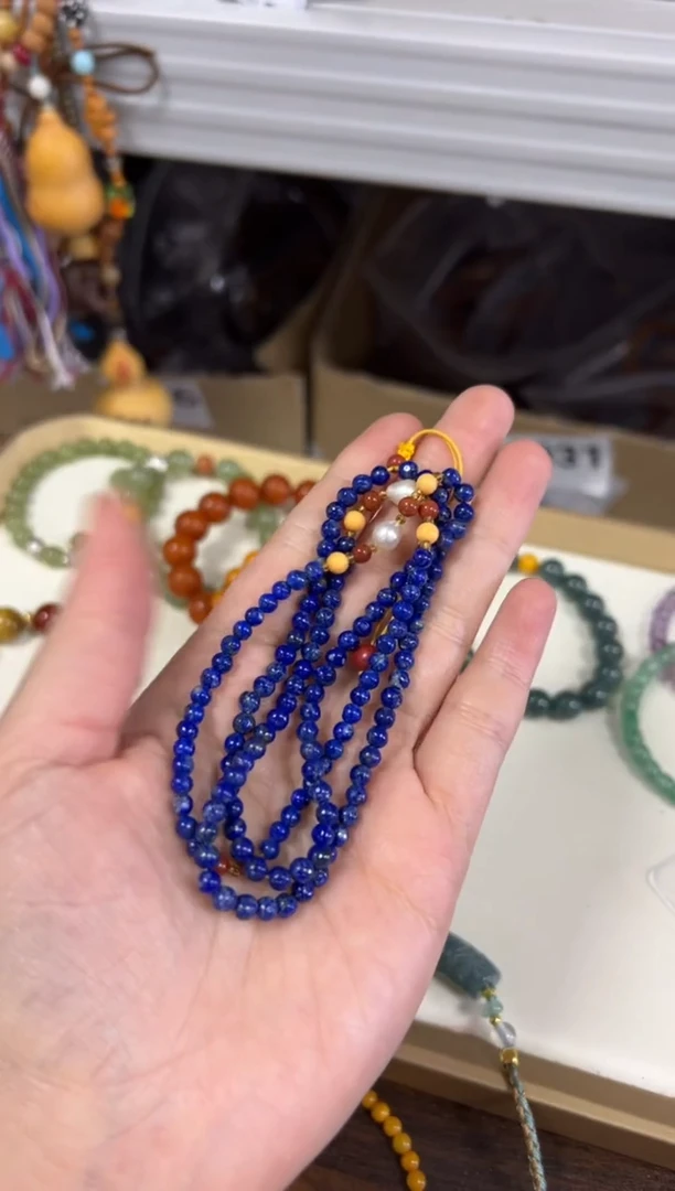 青金石未镶嵌项链青金石蜜蜡搭配款项链[0320]