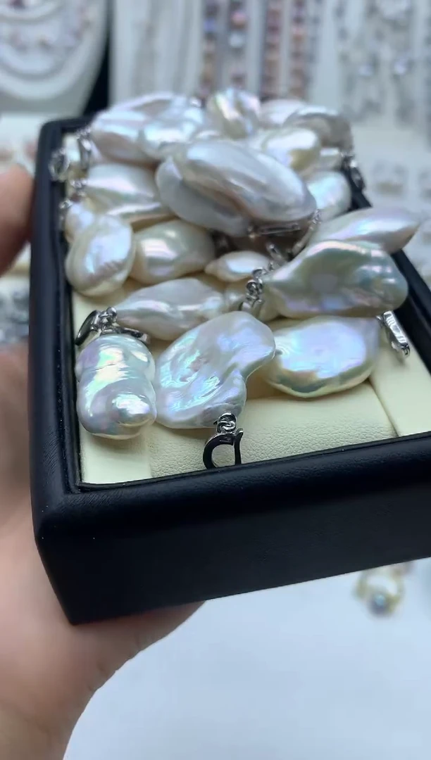 淡水珍珠银S925镶嵌吊坠(不含链)多样性发其一