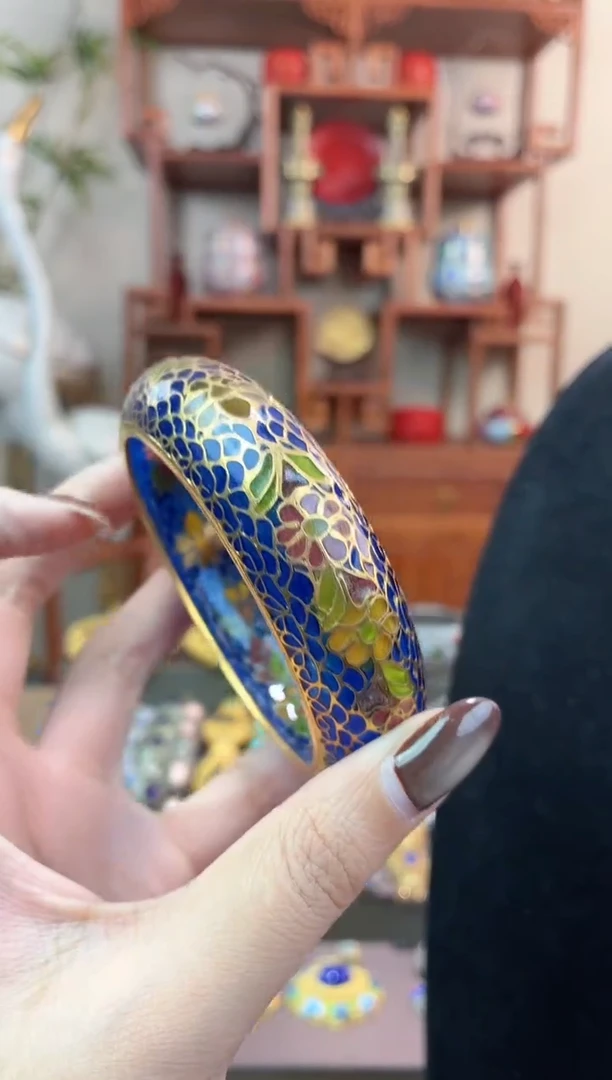 非遗景泰蓝脱胎镯子60-63宝蓝