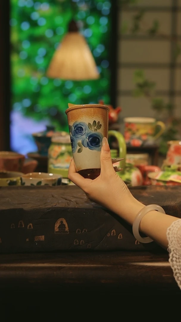 陶瓷景德镇高温手绘釉下彩设计师款式