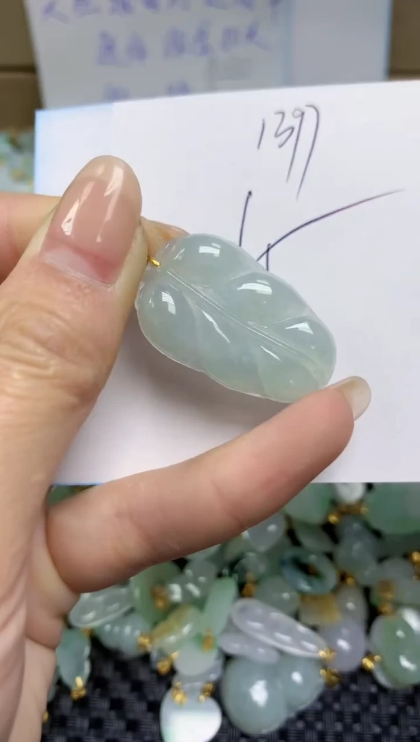 【闪购商品】翡翠颈饰18K金镶嵌天然缅甸A货翡翠