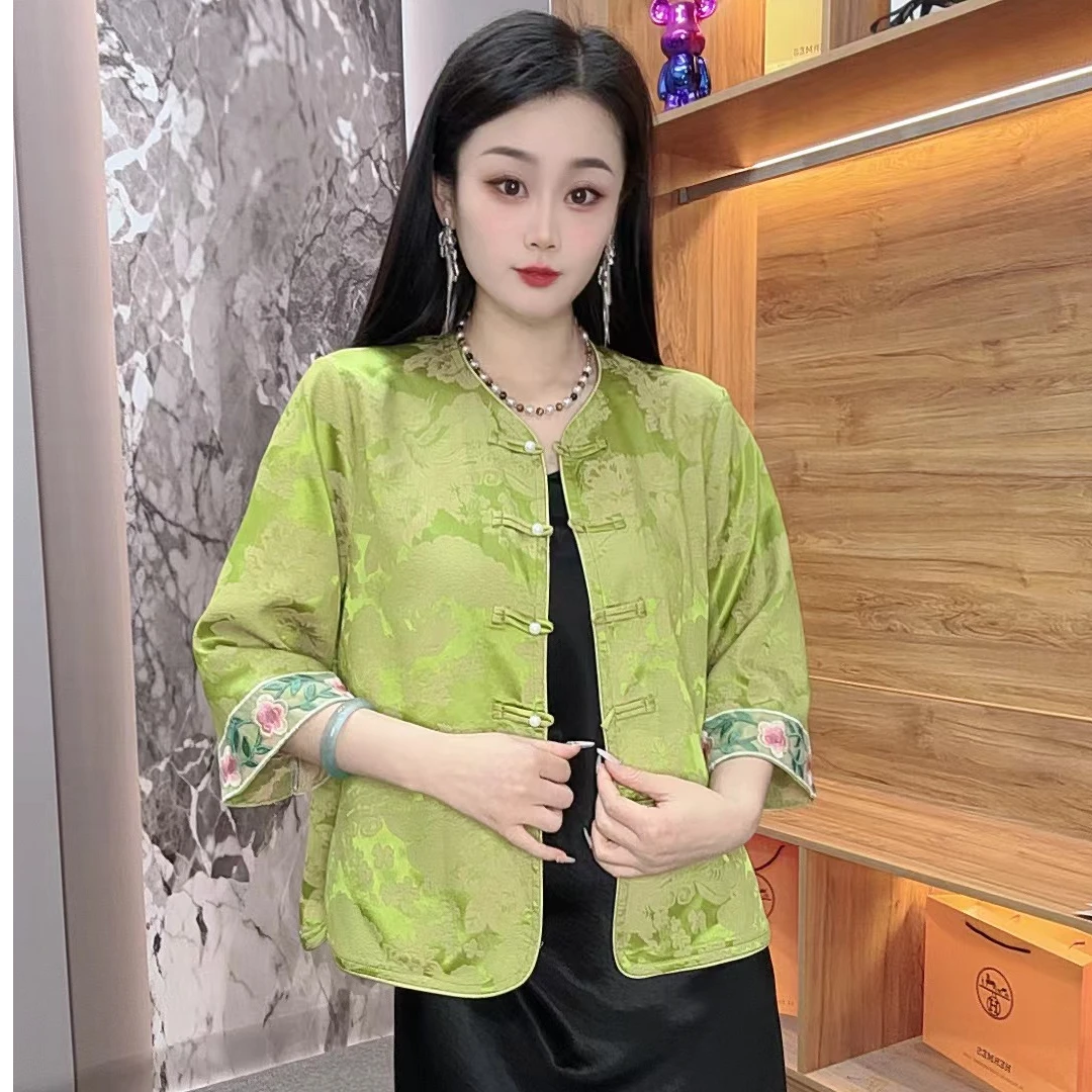 轻奢中国风新中式刺绣衬衫夏季上衣25139