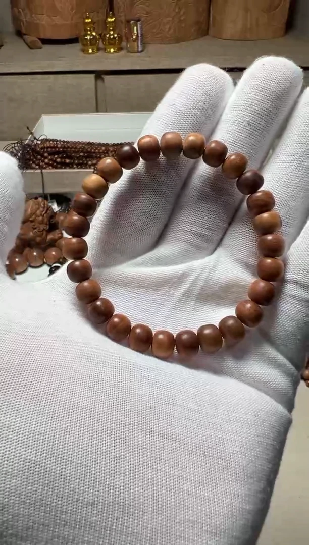 檀香木手串/手链7/8供奉料横纹黑肉瑕疵福利