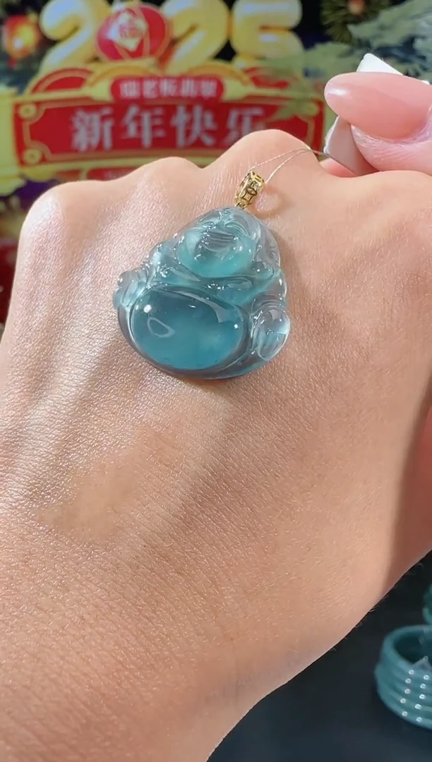 【闪购商品】翡翠吊坠(不含链)18K金镶嵌佛公