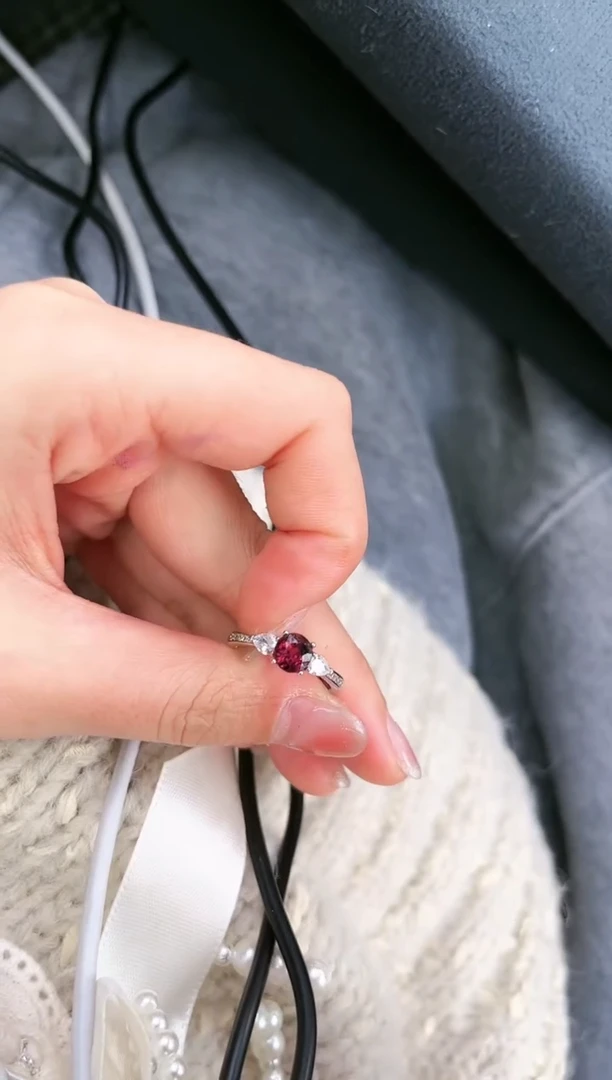 【闪购商品】碧玺戒指银S925镶嵌B-045