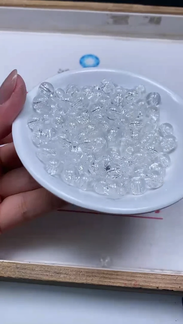 未镶嵌颈饰水晶D681白阿塞水晶8mm25颗16元