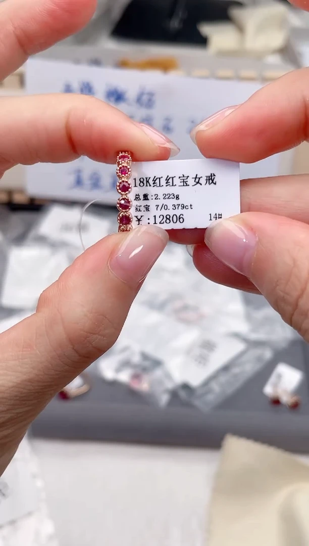 红宝石戒指银S925镶嵌高货13#