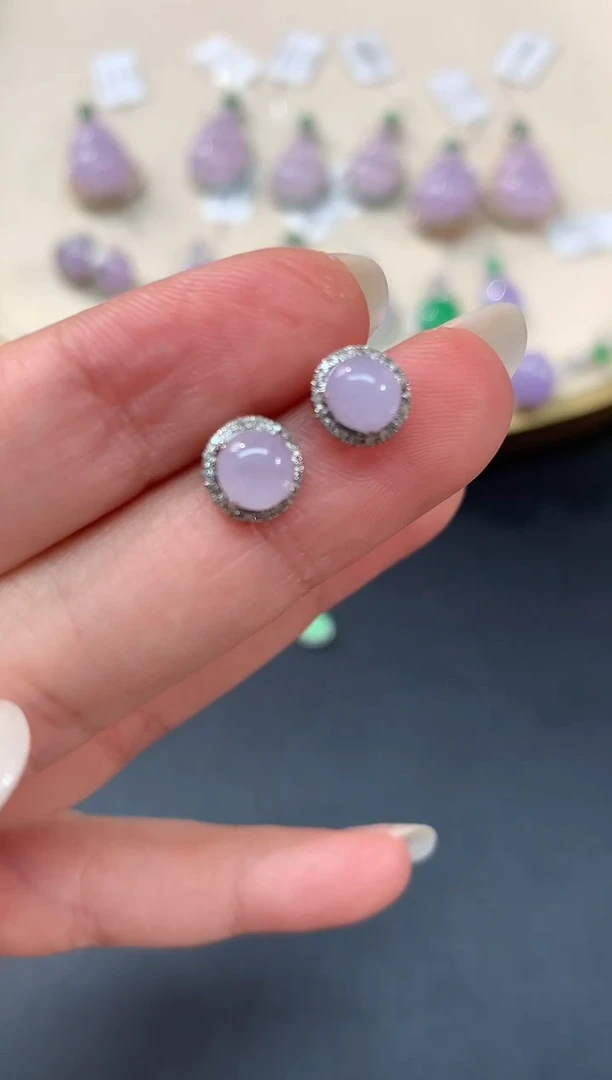 【闪购商品】翡翠耳饰18K金镶嵌A176|1980