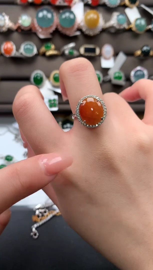 【闪购商品】翡翠戒指银S925镶嵌61351