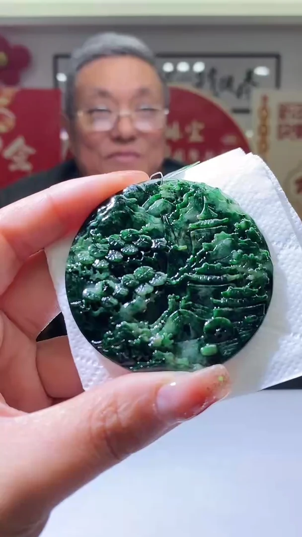 【闪购商品】定制翡翠未镶嵌18/0114/W/山水