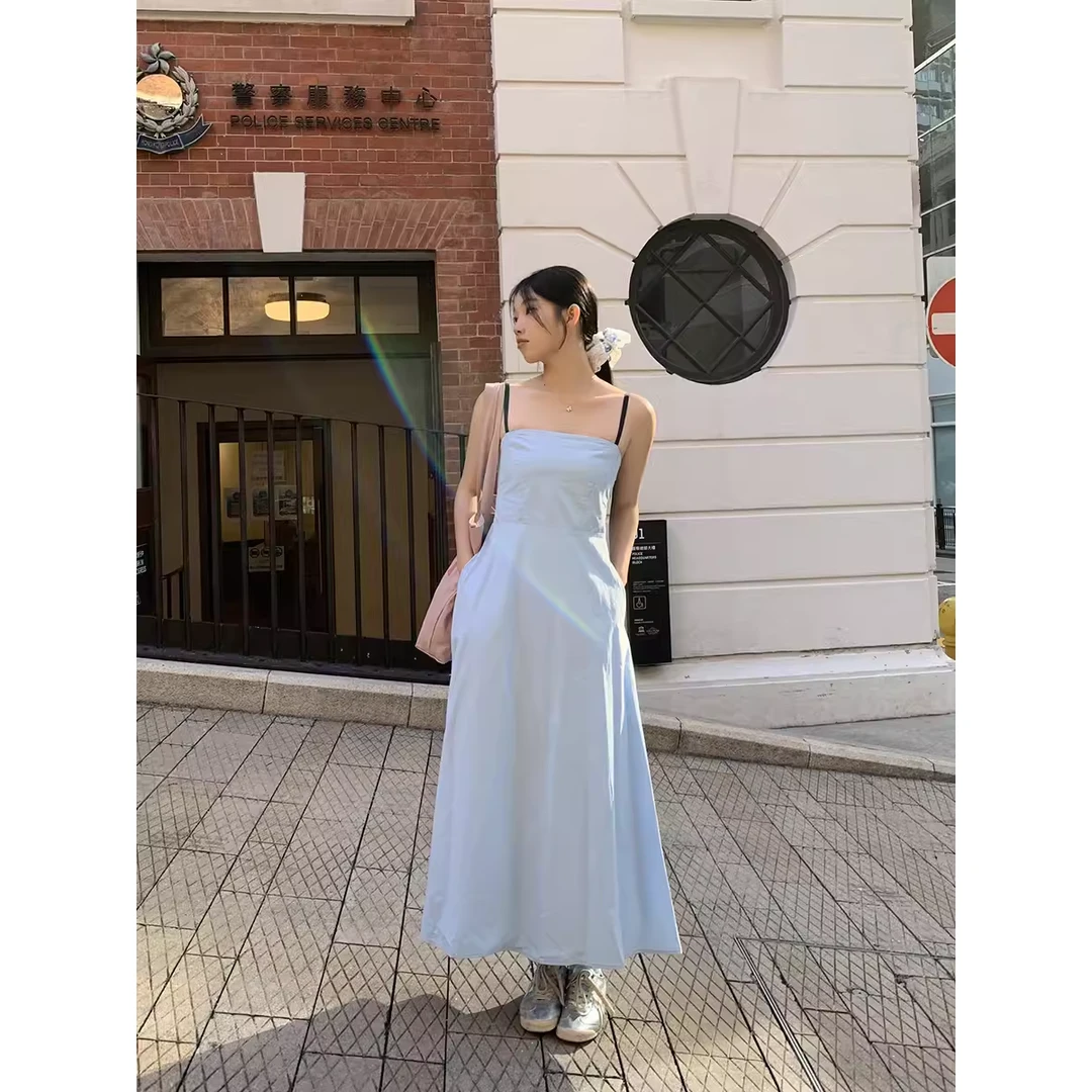 【七七清仓】法式气质高级感露背度假风连衣裙241V0611