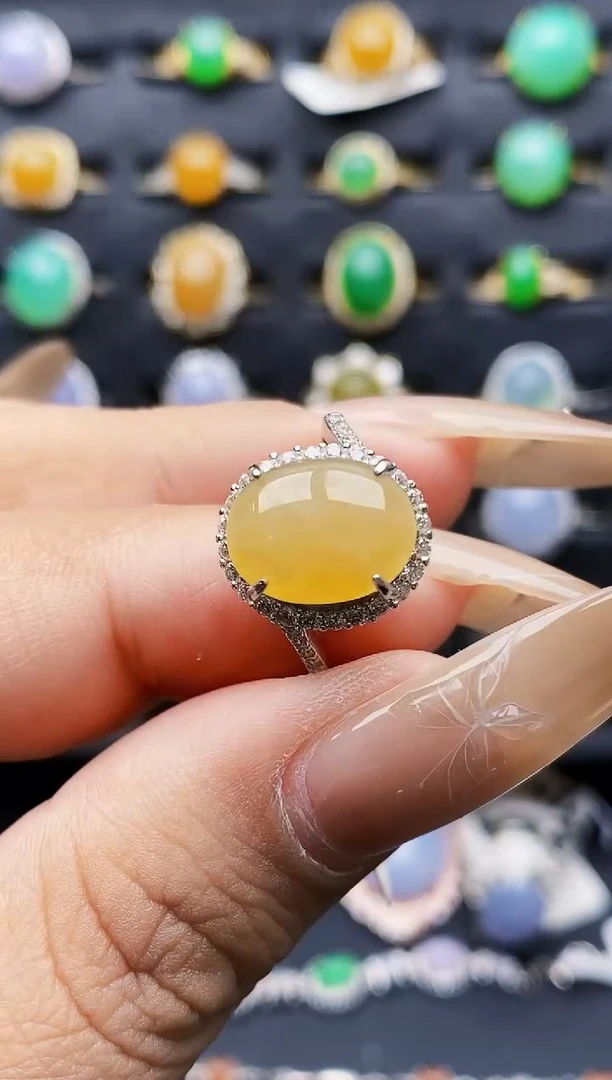 银S925镶嵌戒指翡翠0505