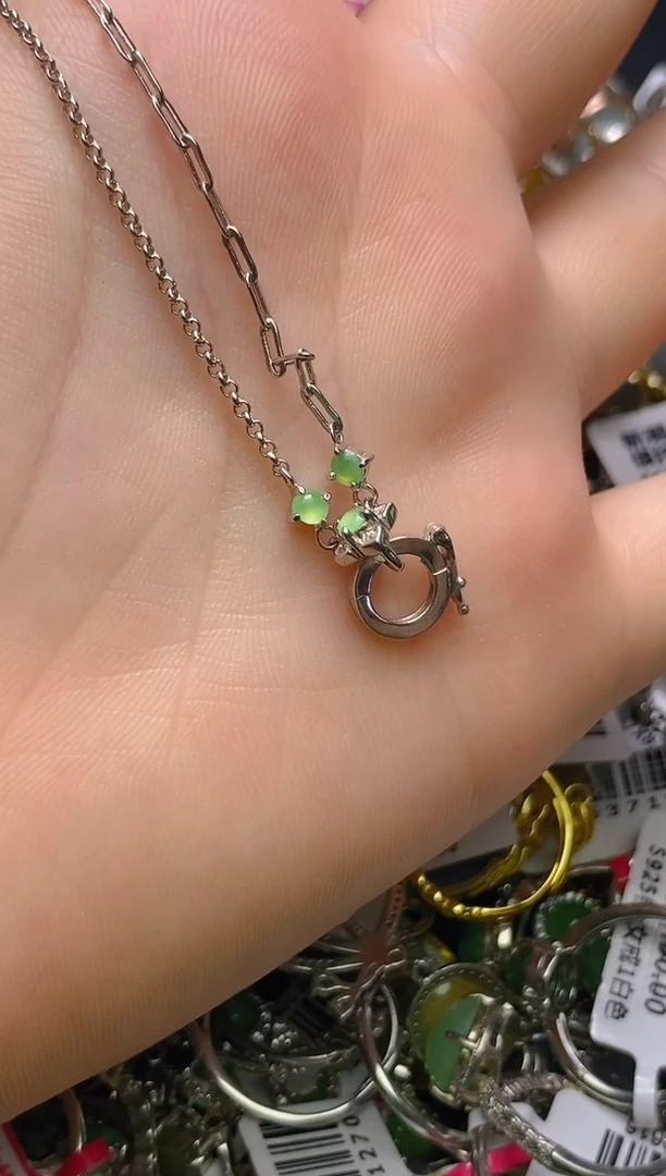 银S925镶嵌戒指翡翠百内无证书