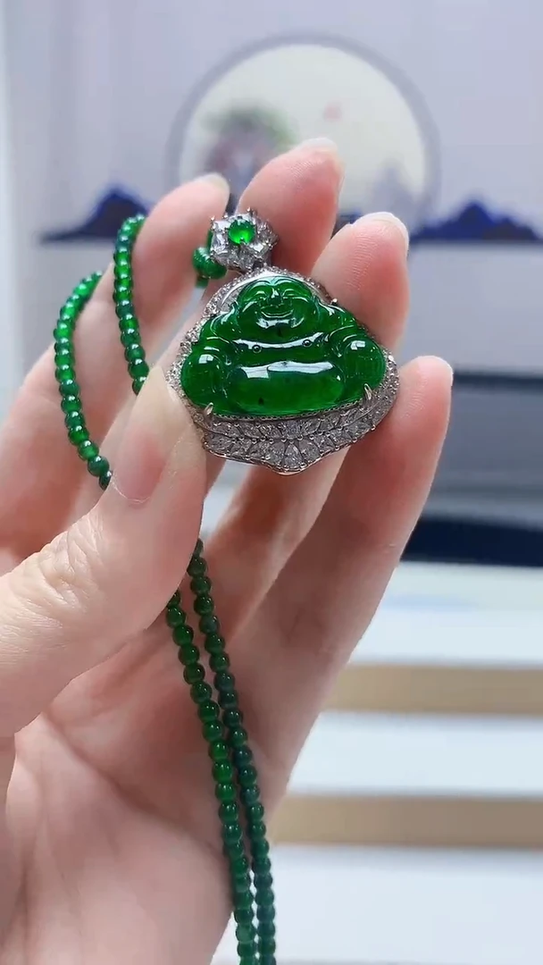 未镶嵌定制翡翠4852zm-毛货赠珠链佛公133