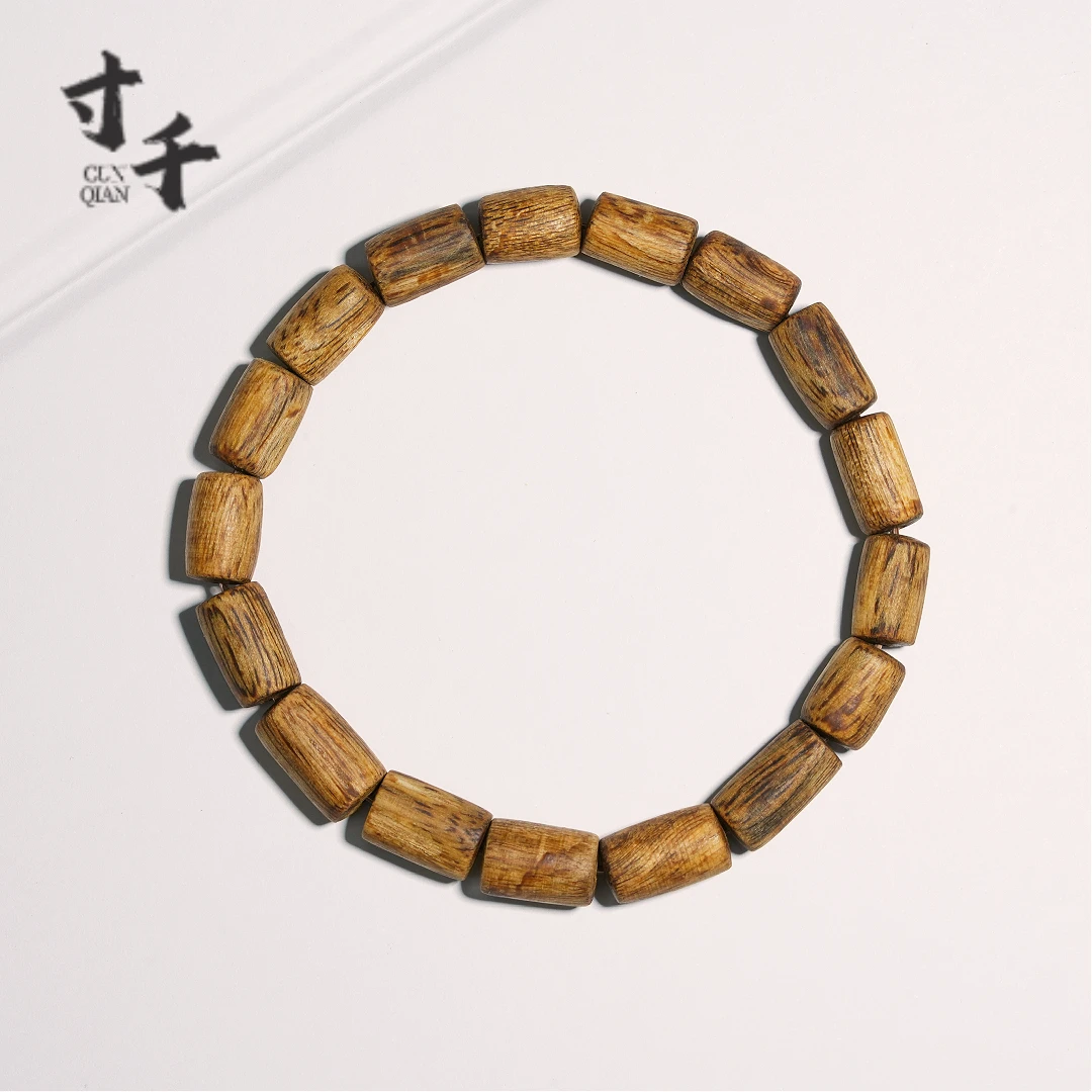 寸千莺歌绿奇楠沉香8mm桶珠单圈手串