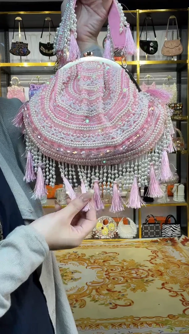 织物珠韵恒泽重工串珠手提包