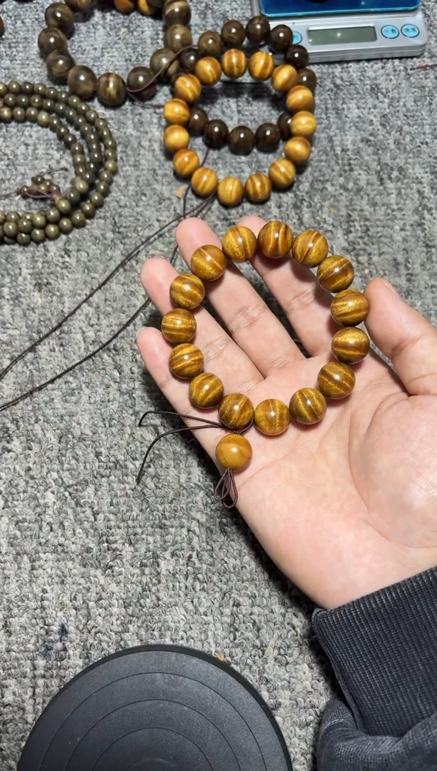 金丝楠手串/手链枯木老料1.5单圈水波纹380