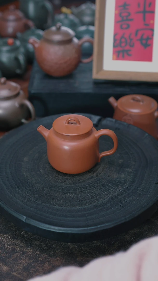 【闪购商品】茶陶印象 素身 红色听禅壶 110CC