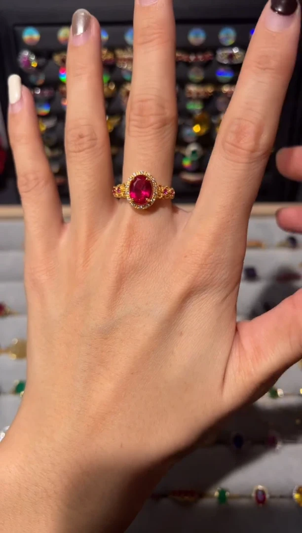 【闪购商品】红宝石戒指银S925镶嵌0000