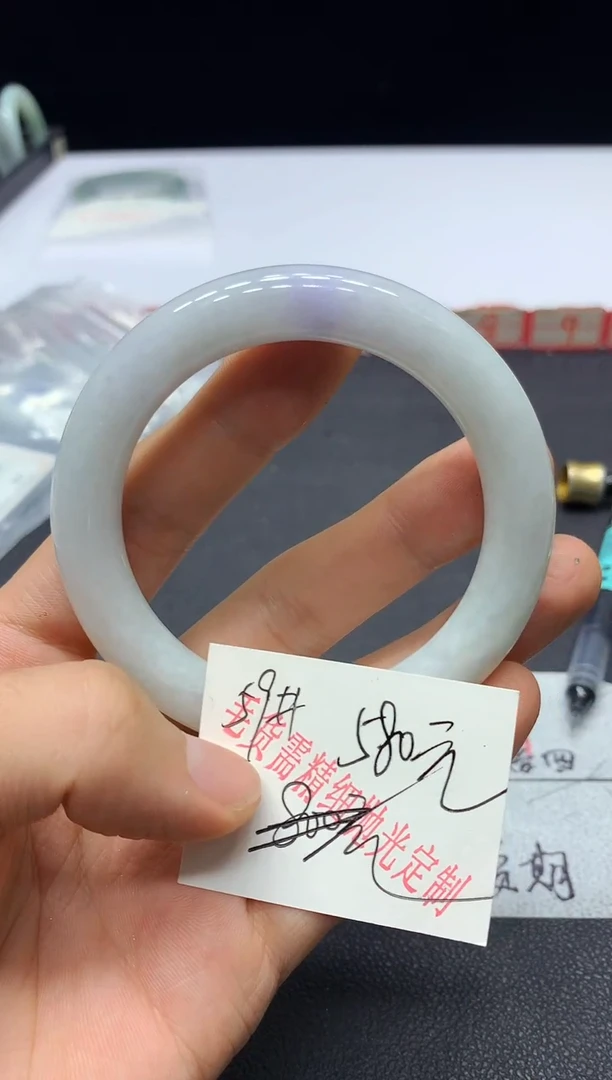 定制翡翠毛货手镯需精细抛光未镶嵌48H鉴赏期 A54