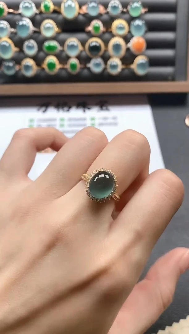 银S925镶嵌戒指翡翠51151