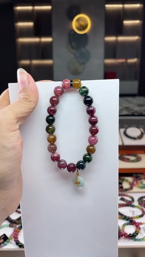 未镶嵌单圈手串碧玺（多样性发一条）Q