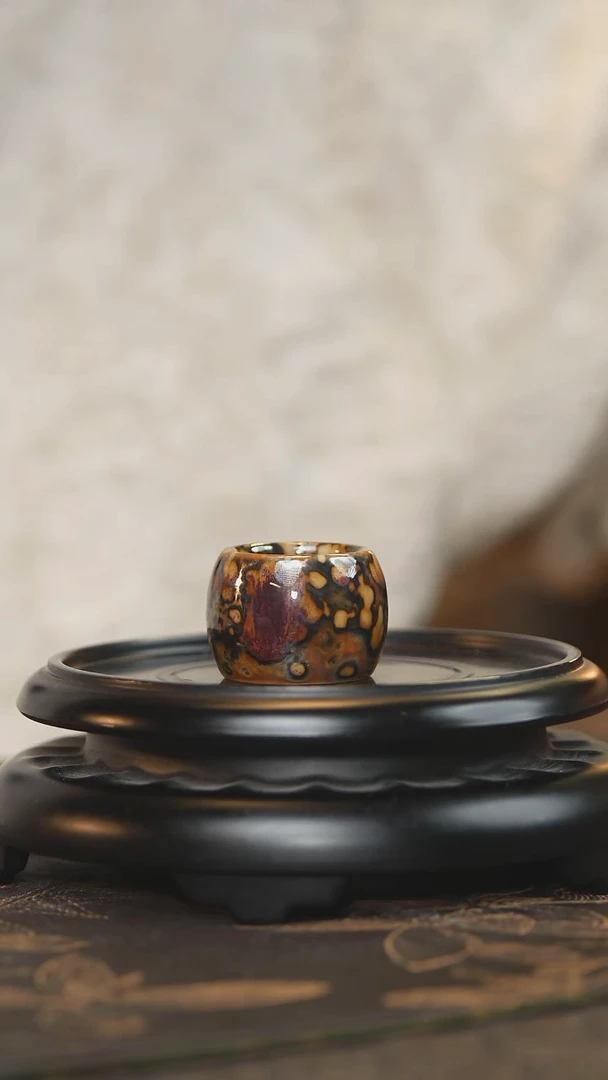 瓷片88柴房柴烧陶瓷斑鹿盖置