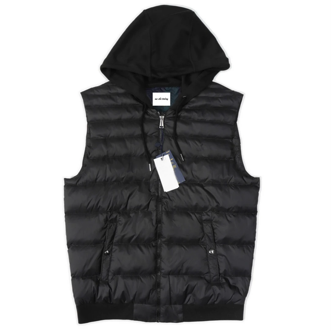 R 美式经典 男款连帽棉服拼接休闲马甲Y