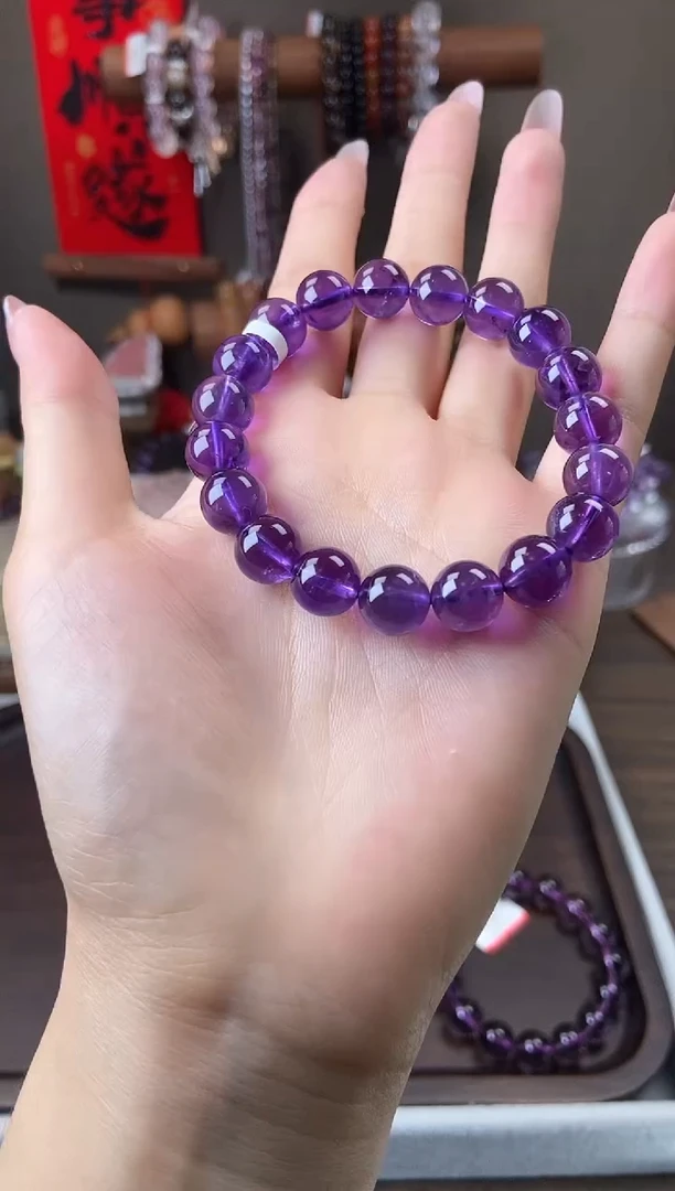水晶手链未镶嵌10mm乌拉圭紫水晶
