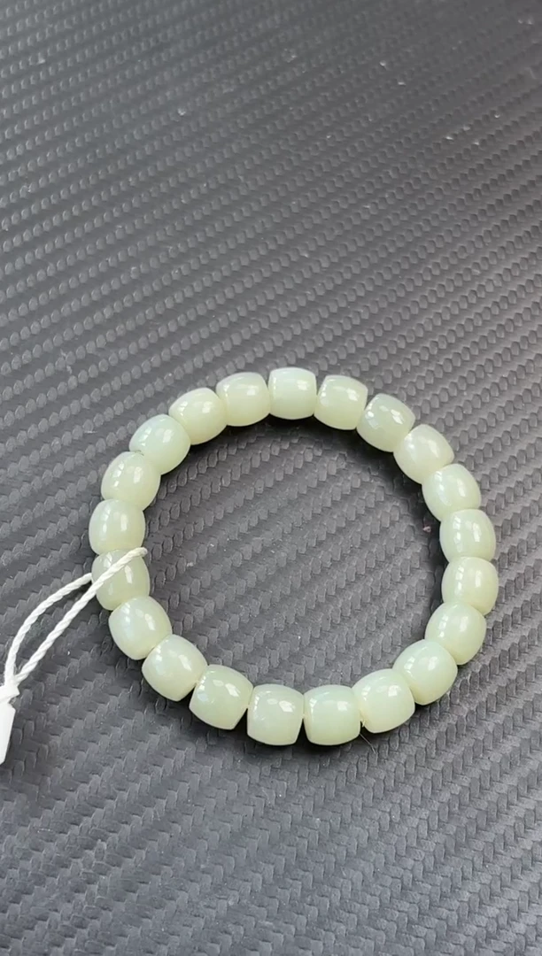 未镶嵌手串和田玉且末近矿微色差卡10直切手串
