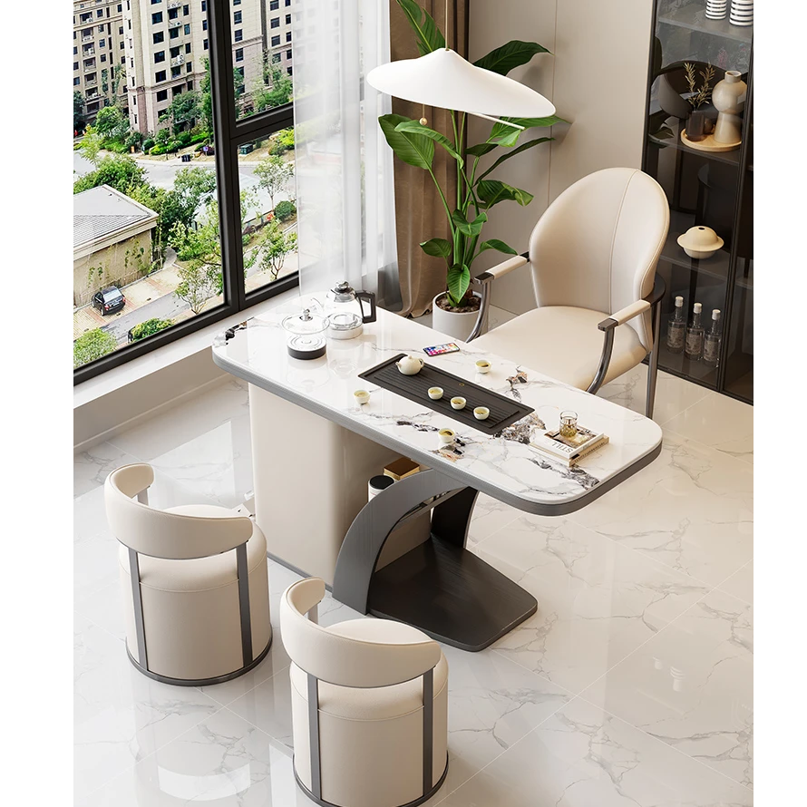 茶几阳台茶桌椅组合简约小户型岩板泡茶烧水壶一体家用办公茶台