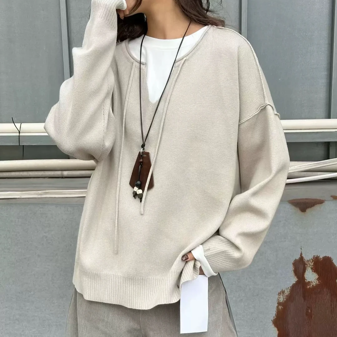 小V领套头毛衣 6560