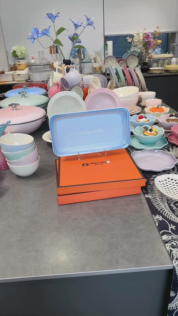 【闪购商品】瓷炻彩鱼盘28CM-尼罗蓝