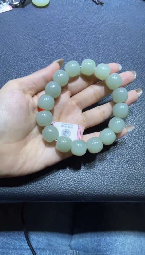 未镶嵌手串和田玉且末近矿高清白手串（产地直发）