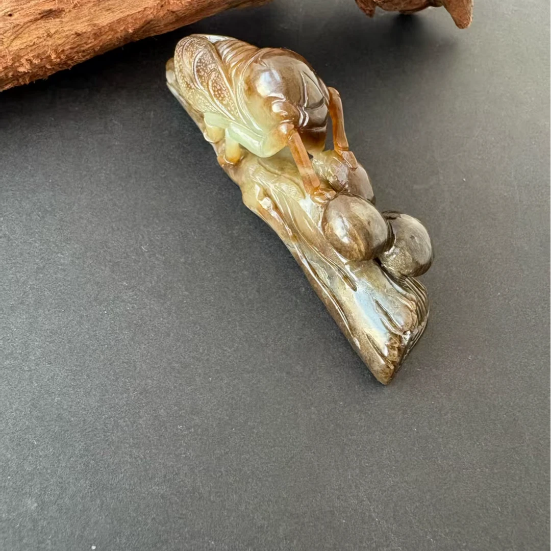 和田玉红糖手玩件把件长99mm高38mm厚24mm车摆多用好物