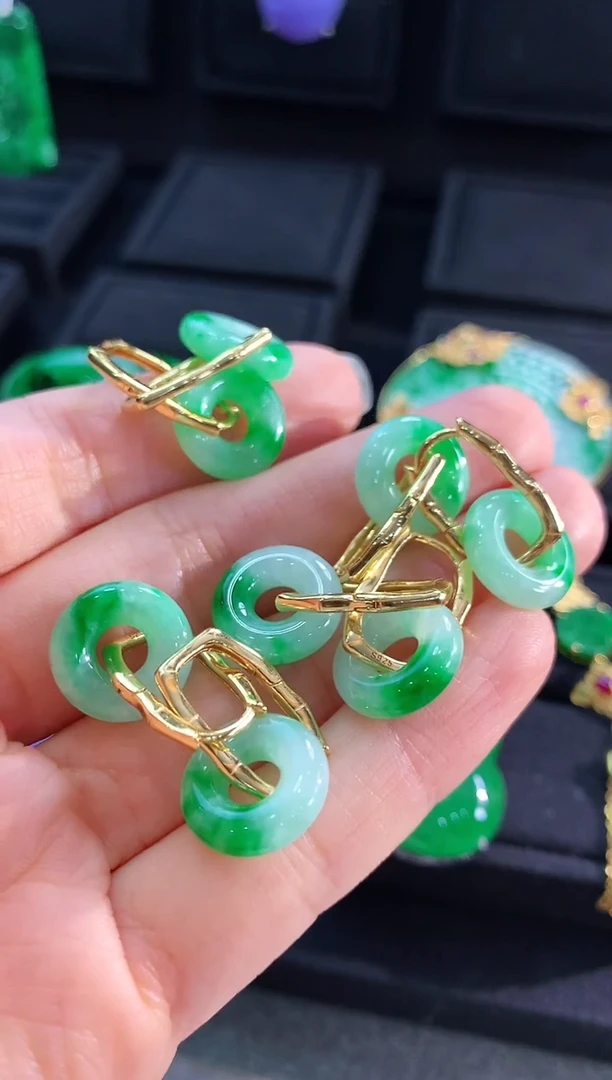 【闪购商品】翡翠耳饰银S925镶嵌耳饰（多样性发货发一对）