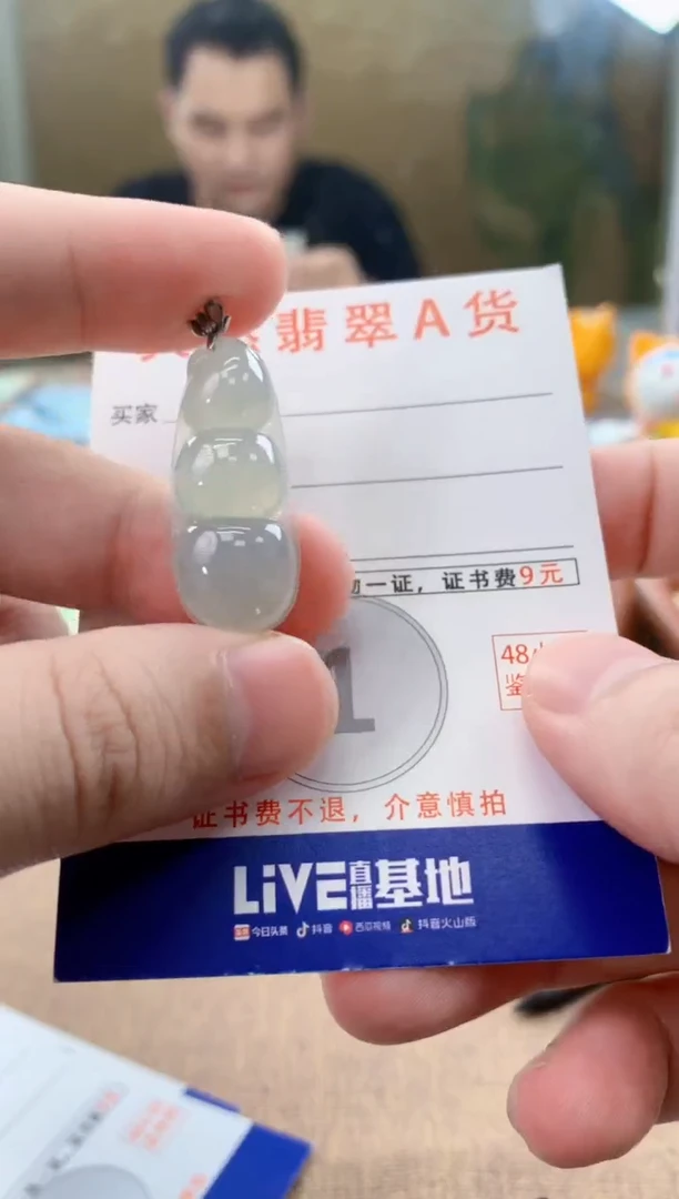 颈饰18K金镶嵌翡翠天然A货翡翠挂件