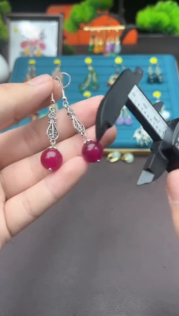 【闪购商品】玛瑙/玉髓耳钉银S925镶嵌205000