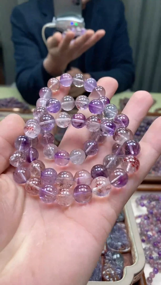 未镶嵌手串水晶超七手串9mm  多样性发一