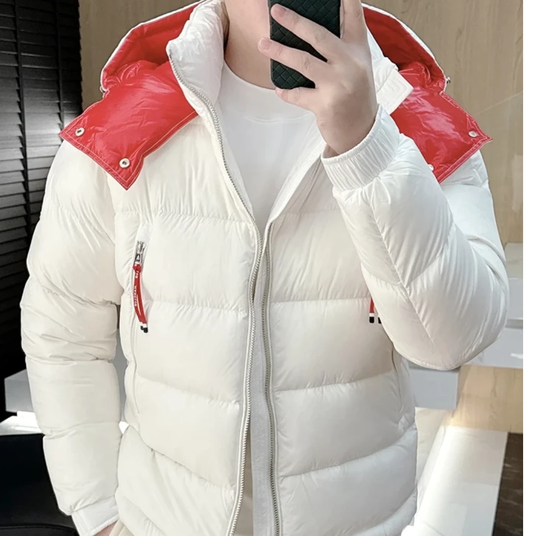 冬季加厚新款欧美简约连帽时尚帅气高端羽绒服K