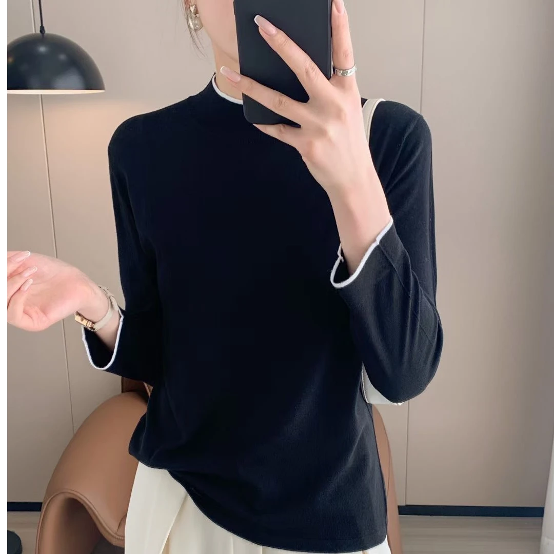 18-J880005女士100绵羊毛舒适百搭春季女上衣潮牌时尚