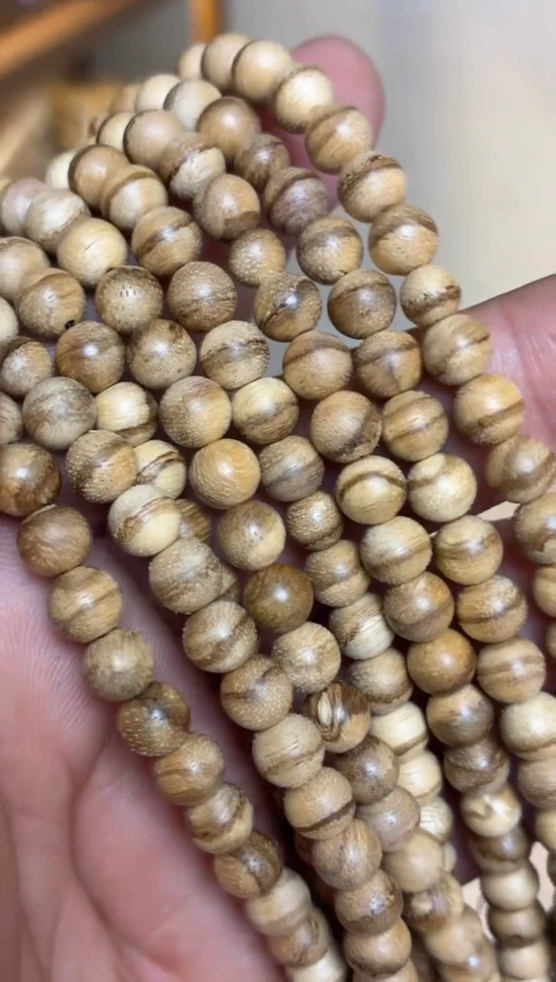 沉香手串 达拉干圆珠长串虎皮纹0.7多样性发其一