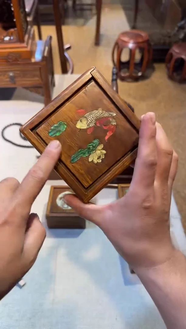 花梨木类机关盒   工艺品10/10/6高