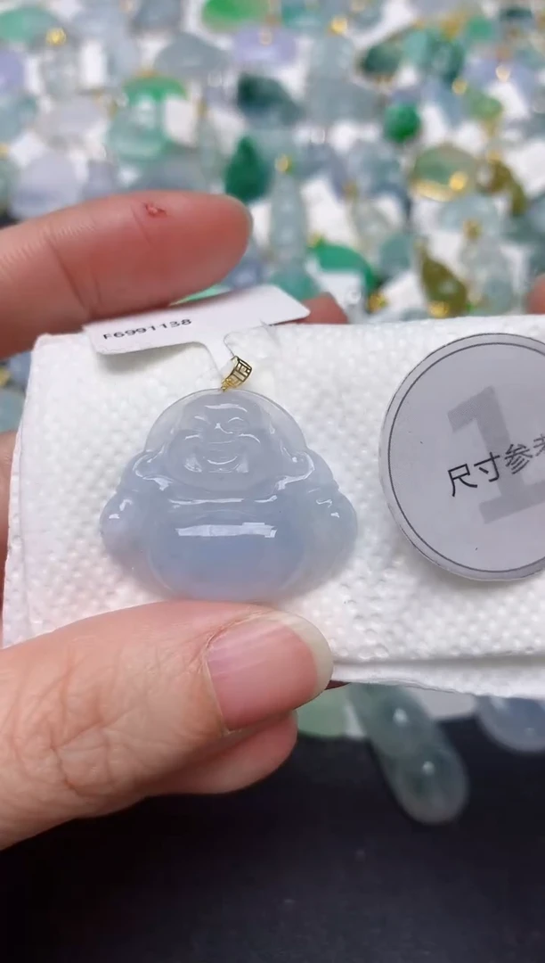 颈饰18K金镶嵌翡翠天然缅甸A货翡翠