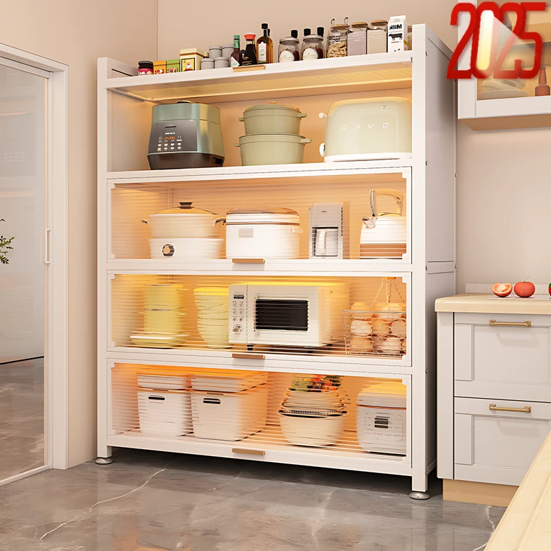 新款厨房收纳柜餐边柜家用置物柜阳台储物柜客厅餐边柜靠墙一体柜