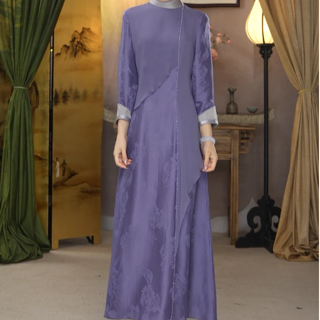 JIXIANGYIJIA/吉祥衣家摩挲素月连衣裙951237338